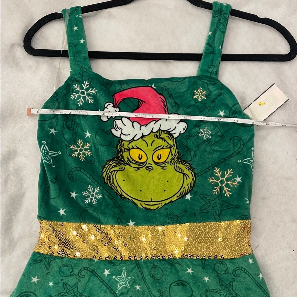 Green Grinch juniors dress nwt soft XXS (00) holiday Christmas outfit. - Picture 8 of 12